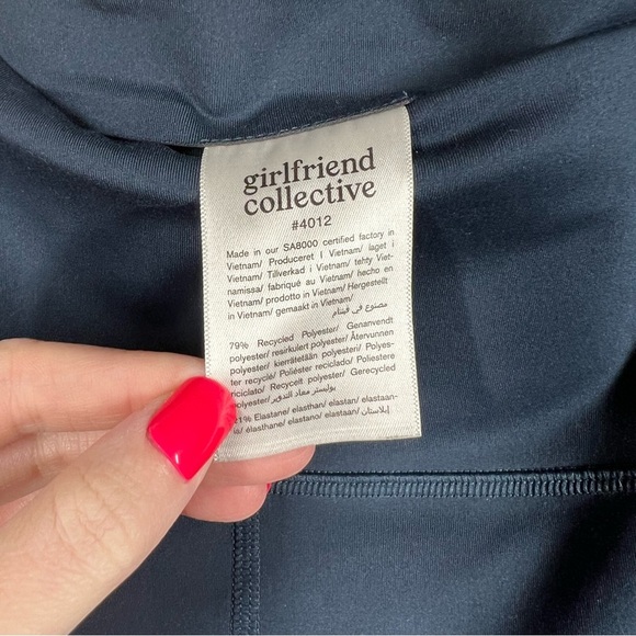 Girlfriend Collective Dark Blue High Rise Crop Leggings - Picture 4 of 6